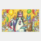 HISS N' FITZ CATS, KITTENS, MICE, FUNNY BIRTHDAY RECHTHOEKIGE STICKER (Voorkant)