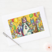 HISS N' FITZ CATS, KITTENS, MICE, FUNNY BIRTHDAY RECHTHOEKIGE STICKER (Envelop)