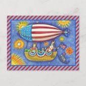 HISS N' FITZ CATS & MOUSE IN 4 JULI ZEPPELIN FEESTDAGENKAART (Voorkant)