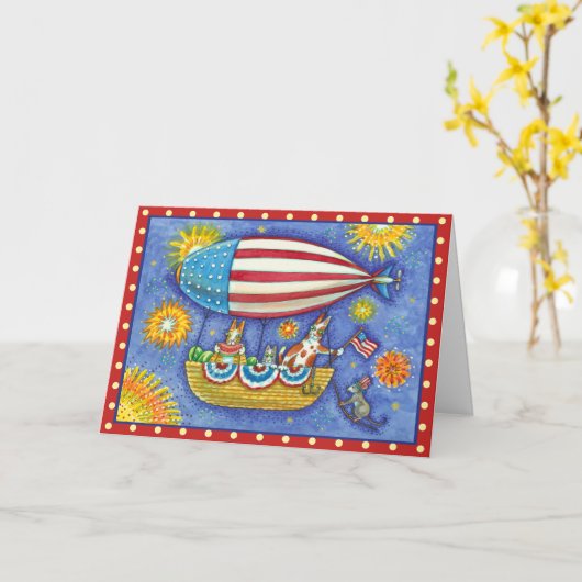 HISS N' FITZ CATS & MOUSE IN 4 JULI ZEPPELIN KAART (Gele Bloem)