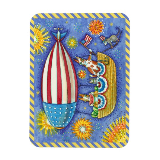 HISS N' FITZ CATS & MOUSE IN 4 JULI ZEPPELIN MAGNEET (Verticaal)