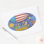 HISS N' FITZ CATS & MOUSE IN 4 JULI ZEPPELIN OVALE STICKER (Envelop)