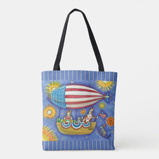 HISS N' FITZ CATS & MOUSE IN 4 JULI ZEPPELIN TOTE BAG (Achterkant)