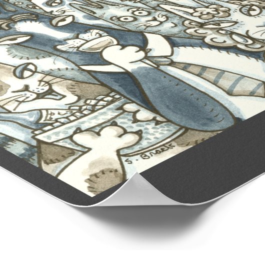 Hiss N' Fitz Cats PARTY ANIMALS POSTER (Hoek)