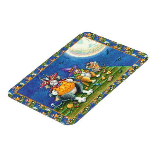 HISS N' FITZ CATS, TRICK OR TREAT GRAPPIGE HALLOWE MAGNEET (Linkerzijde)