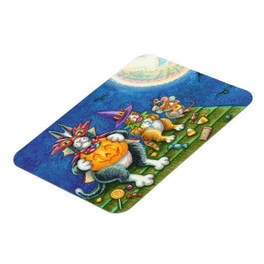 HISS N' FITZ CATS, TRICK OR TREAT GRAPPIGE HALLOWE MAGNEET (Linkerzijde)