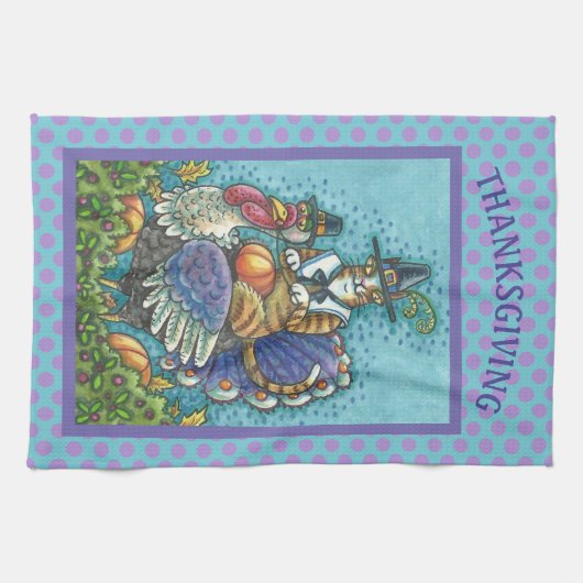 HISS N' FITZ KAT, THANKSGIVING KEUKENHANDDOEK (Horizontaal)