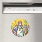 Hiss N' Fitz katten BIRTHDAY MAGNET Round *Customi (Insitu (Vaatwasser))
