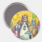 Hiss N' Fitz katten BIRTHDAY MAGNET Round *Customi (Voorkant / Achterkant)