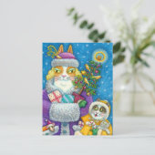 HISS N' FITZ KATTEN KERSTMIS WINKELEN, VEREN BOOM FEESTDAGENKAART (Staand voorkant)