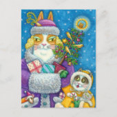 HISS N' FITZ KATTEN KERSTMIS WINKELEN, VEREN BOOM FEESTDAGENKAART (Voorkant)