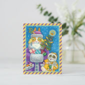 HISS N' FITZ KATTEN KERSTMIS WINKELEN, VEREN BOOM FEESTDAGENKAART (Staand voorkant)