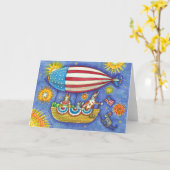 HISS N' FITZ KATTEN & MUIS IN 4 JULI ZEPPELIN KAART (Gele Bloem)