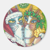 HISS N' FITZ KISSING CATS, SANTA CLAWS MAGNET (Voorkant)
