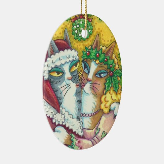 HISS N' FITZ KISSING CATS, SANTA CLAWS ORNAMENT (Rechts)