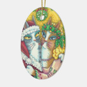 HISS N' FITZ KISSING CATS, SANTA CLAWS ORNAMENT (Links)