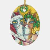 HISS N' FITZ KISSING CATS, SANTA CLAWS ORNAMENT (Voorkant)