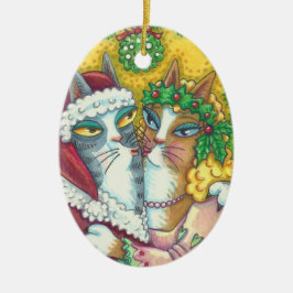 HISS N' FITZ KISSING CATS, SANTA CLAWS ORNAMENT