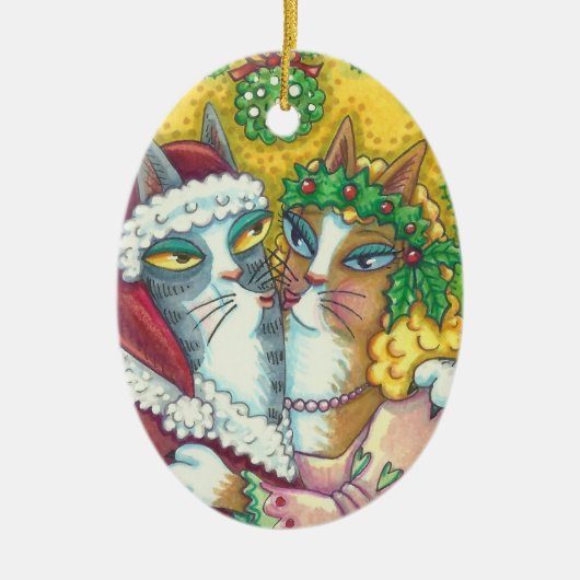 HISS N' FITZ KISSING CATS, SANTA CLAWS ORNAMENT (Voorkant)