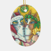 HISS N' FITZ KISSING CATS, SANTA CLAWS ORNAMENT (Achterkant)