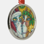 HISS N' FITZ KISSING CATS, SANTA CLAWS ORNAMENT (Rechts)