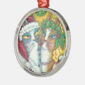 HISS N' FITZ KISSING CATS, SANTA CLAWS ORNAMENT (Links)