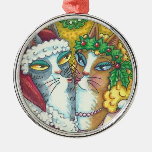 HISS N' FITZ KISSING CATS, SANTA CLAWS ORNAMENT (Voorkant)