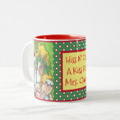 HISS N' FITZ KISSING CATS, SANTA CLAWS XMAS MOK (Voorkant links)