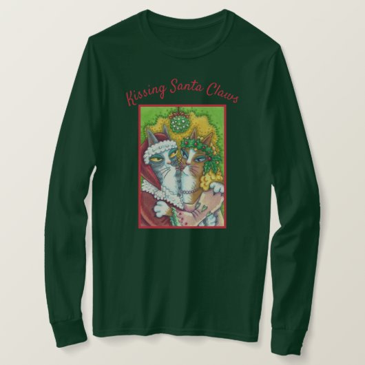 HISS N' FITZ KISSING SANTA CLAWS CHRISTMAS T-SHIRT (Design voorkant)