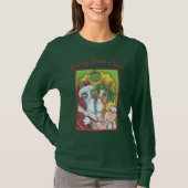 HISS N' FITZ KISSING SANTA CLAWS CHRISTMAS T-SHIRT (Voorkant)