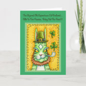 HISS N' FITZ LEPRECHAUN, ST. PADDY'S DAY FUNNY CAT FEESTDAGEN KAART (Voorkant)