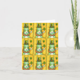 HISS N' FITZ LEPRECHAUN, ST. PADDY'S DAY FUNNY CAT FEESTDAGEN KAART