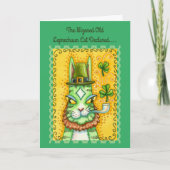 HISS N' FITZ LEPRECHAUN, ST. PADDY'S DAY FUNNY CAT FEESTDAGEN KAART (Voorkant)