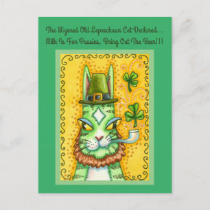 HISS N' FITZ LEPRECHAUN, ST. PADDY'S DAY FUNNY CAT FEESTDAGENKAART