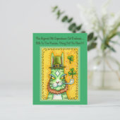 HISS N' FITZ LEPRECHAUN, ST. PADDY'S DAY FUNNY CAT FEESTDAGENKAART (Staand voorkant)