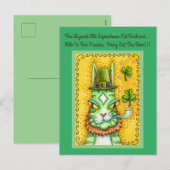 HISS N' FITZ LEPRECHAUN, ST. PADDY'S DAY FUNNY CAT FEESTDAGENKAART (Voorkant / Achterkant)