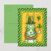 HISS N' FITZ LEPRECHAUN, ST. PADDY'S DAY FUNNY CAT FEESTDAGENKAART (Voorkant / Achterkant)