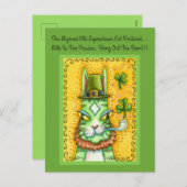 HISS N' FITZ LEPRECHAUN, ST. PADDY'S DAY FUNNY CAT FEESTDAGENKAART (Voorkant / Achterkant)