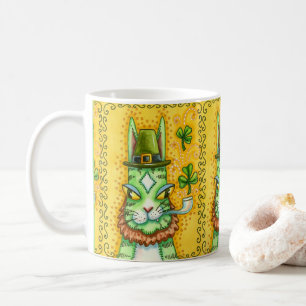 HISS N' FITZ LEPRECHAUN, ST. PADDY'S DAY FUNNY CAT KOFFIEMOK