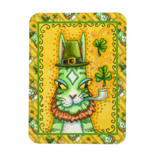 HISS N' FITZ LEPRECHAUN, ST. PADDY'S DAY FUNNY CAT MAGNEET
