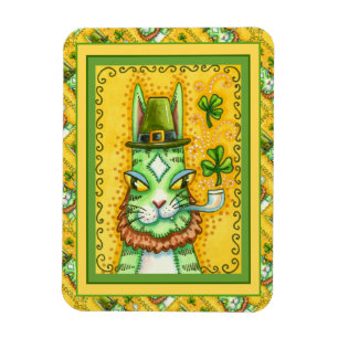 HISS N' FITZ LEPRECHAUN, ST. PADDY'S DAY FUNNY CAT MAGNEET