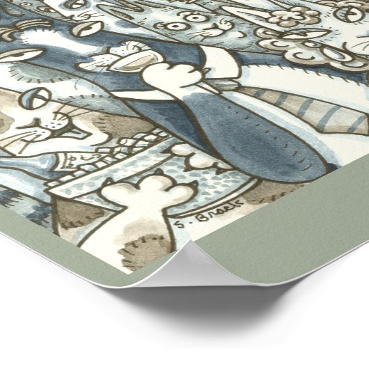 Hiss N' Fitz Party Cats POSTER (Hoek)