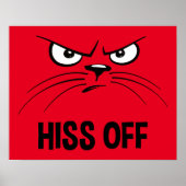 Hiss of Funny Angry Cat Poster (Voorkant)