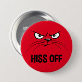 Hiss of Funny Angry Cat Ronde Button 7,6 Cm (Voorkant /achterkant)