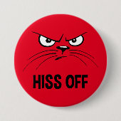 Hiss of Funny Angry Cat Ronde Button 7,6 Cm (Voorkant)