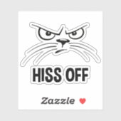 Hiss of Funny Angry Cat Sticker (Vel)