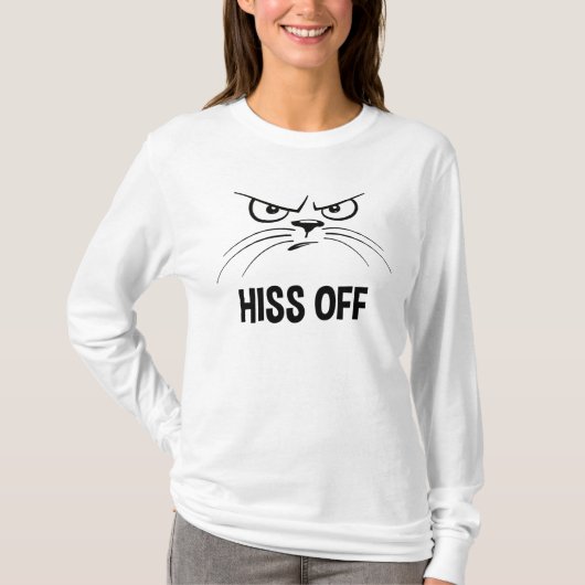 Hiss of Funny Angry Cat T-shirt (Voorkant)