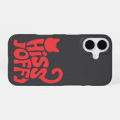 "Hiss Off – Katten Typography Design"      iPhone 16 Hoesje (Achterkant horizontaal)