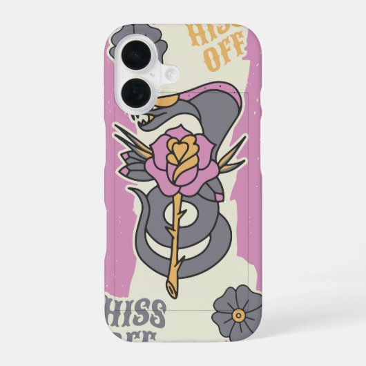 Hiss Off – Tatoeage Slang iPhone 16 Hoesje (Achterkant)