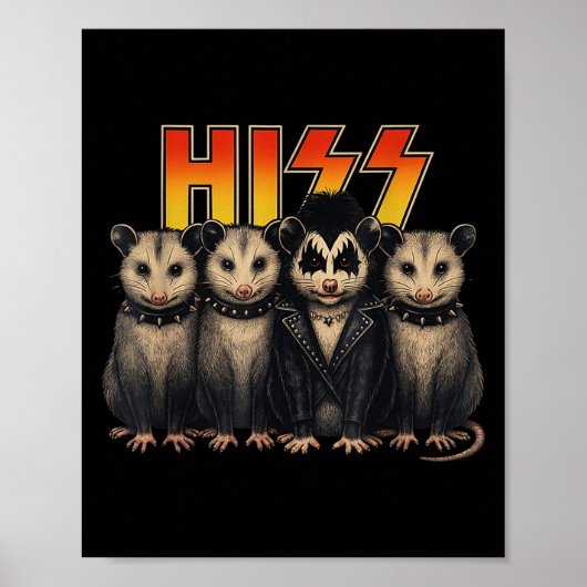 Hiss Possum Rock Band Kostuum Halloween Feestkledi Poster (Voorkant)